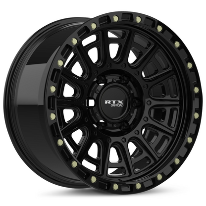 17x8.5 RTX Striker Gloss Black with Milled Rivets Wheel 6x5.5 (10mm)