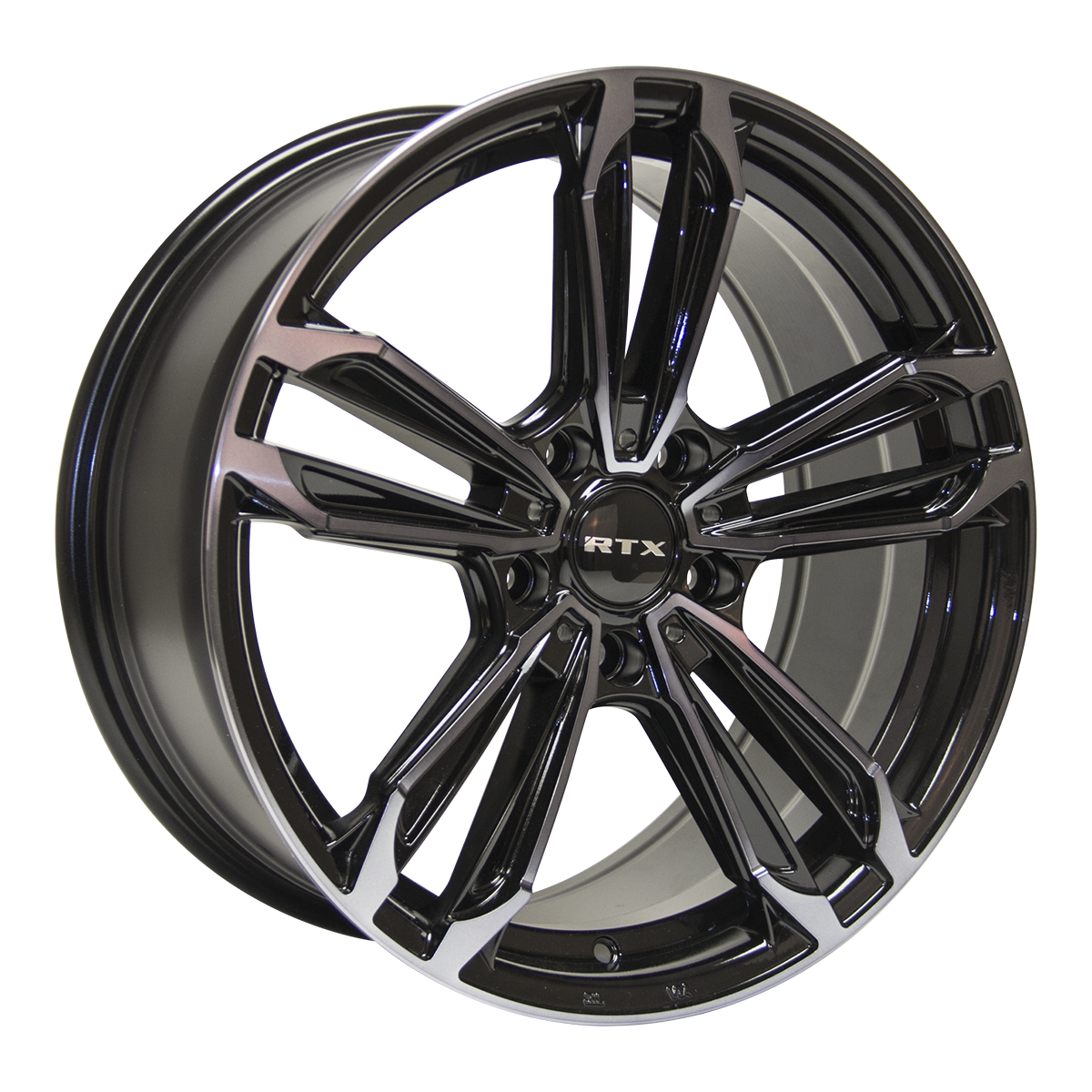 18x8 RTX Ultra 5 Black Machined Grey Wheel 5x4.5 (42mm)