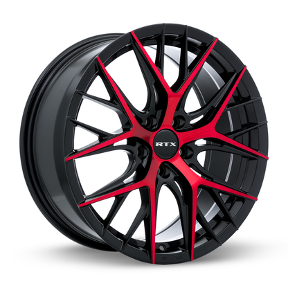 18x8 RTX Valkyrie Gloss Black Machined Red Wheel 5x4.5 (40mm)