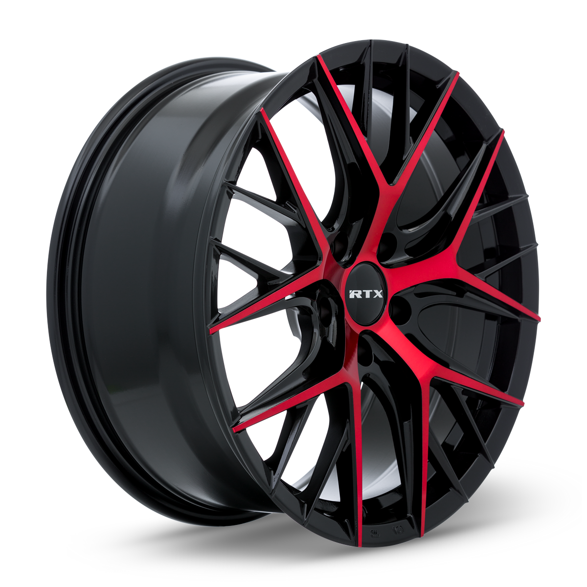 18x8 RTX Valkyrie Gloss Black Machined Red Wheel 5x4.5 (40mm)