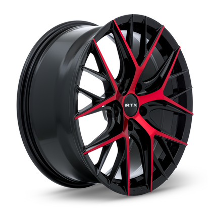 18x8 RTX Valkyrie Gloss Black Machined Red Wheel 5x4.5 (40mm)