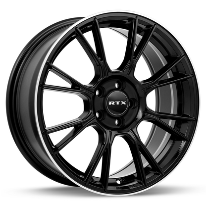 16x7 RTX Vapor Black with Machined Lip Wheel 5x4.5 (40mm)