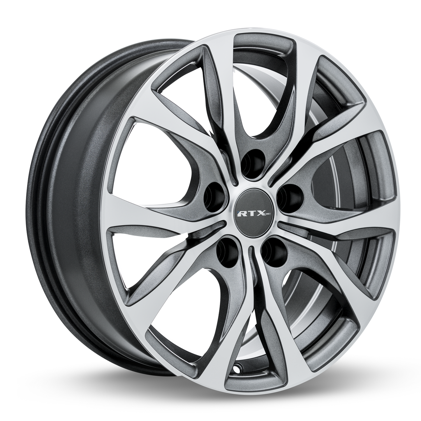 17x7 RTX Windsor Gunmetal Machined Wheel 5x5 (35mm)