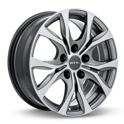 17x7 RTX Windsor Gunmetal Machined Wheel 5x5 (35mm)