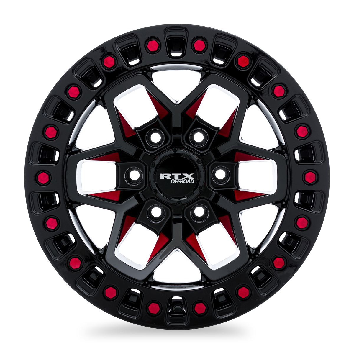 20x9 RTX Zion Black Milled Red Wheel 6x135 (0mm)