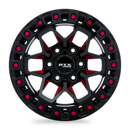 20x9 RTX Zion Black Milled Red Wheel 6x135 (0mm)