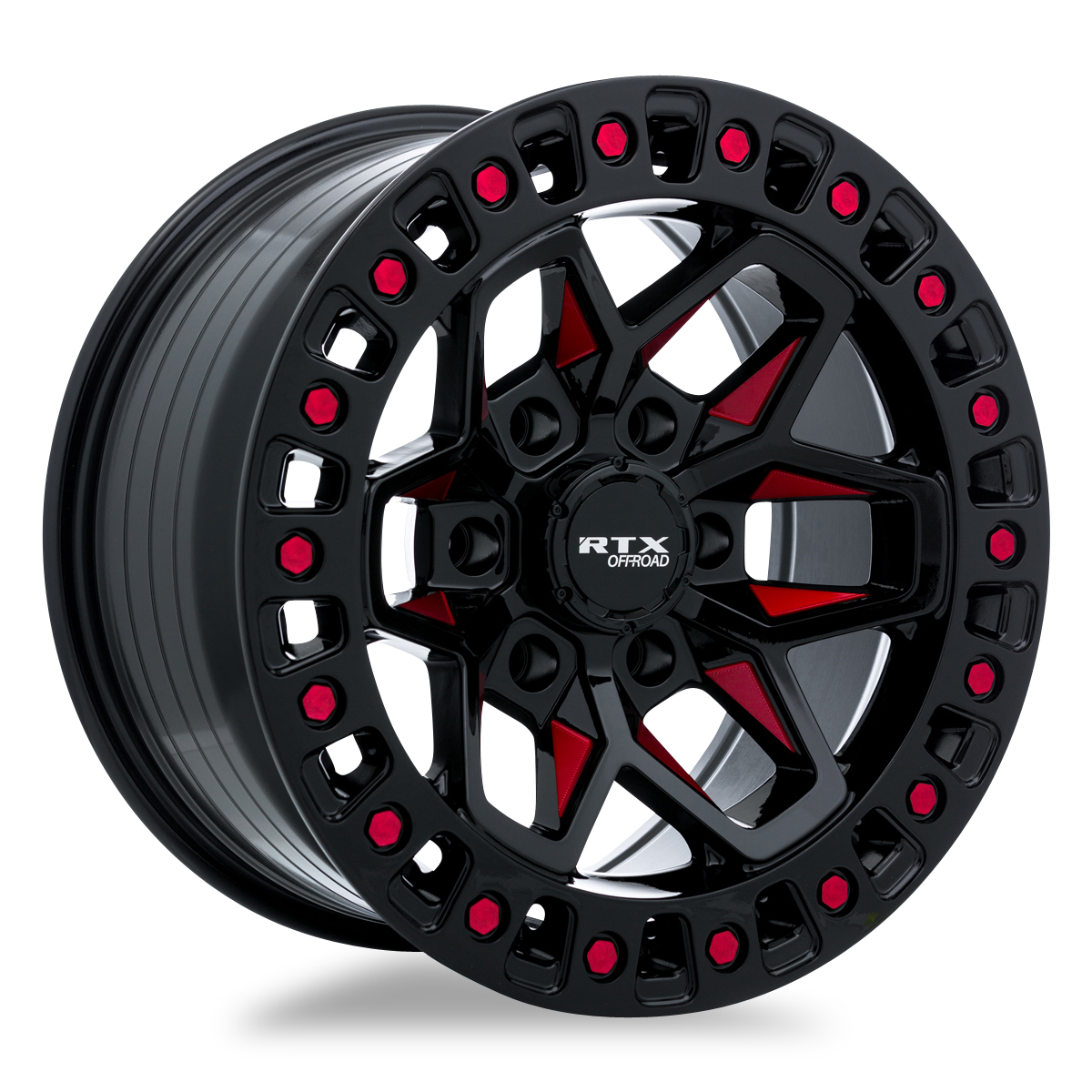 20x9 RTX Zion Black Milled Red Wheel 6x135 (0mm)