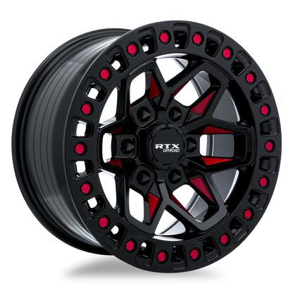 20x9 RTX Zion Black Milled Red Wheel 6x135 (0mm)