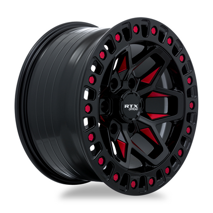 20x9 RTX Zion Black Milled Red Wheel 5x5 (-15mm)
