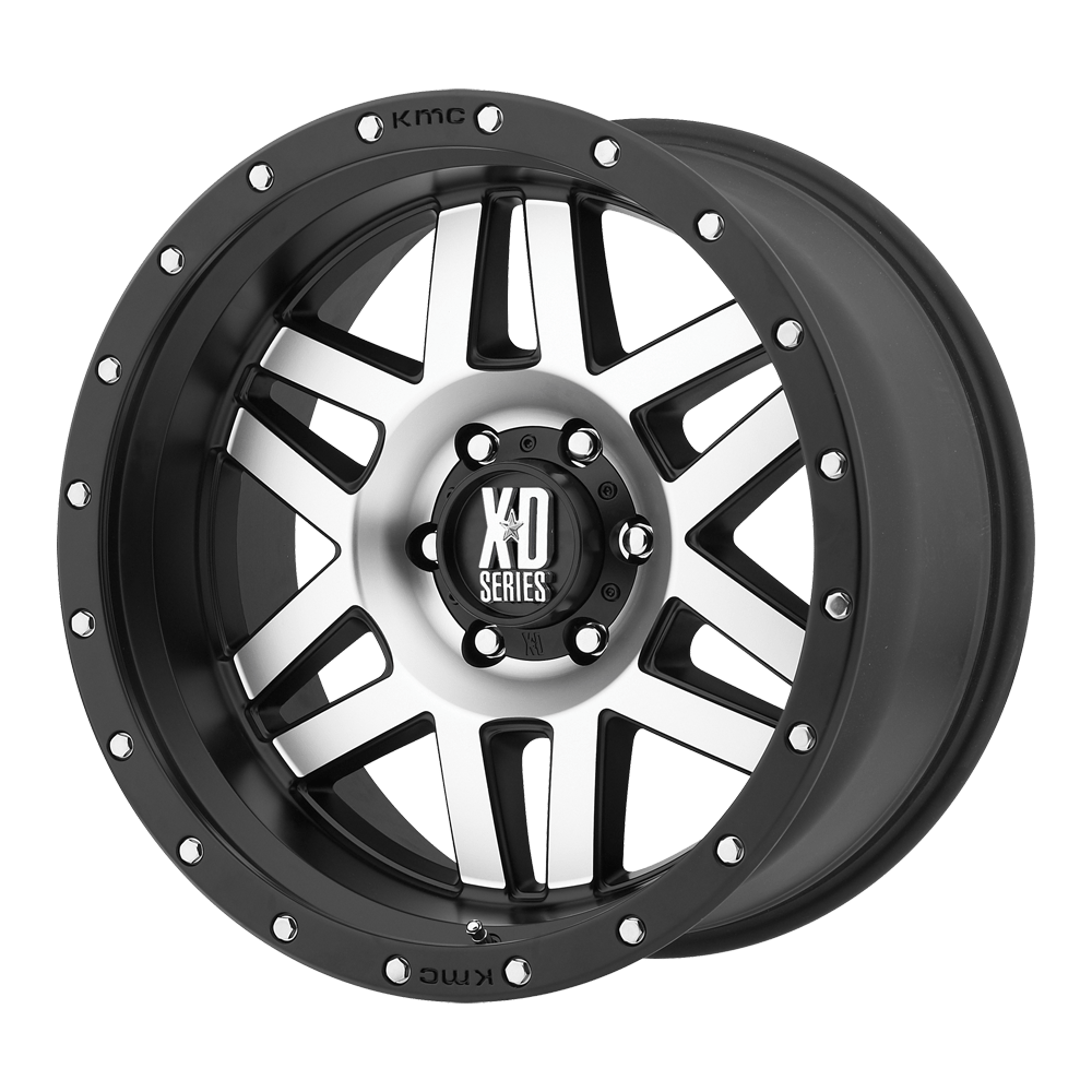 18x9 XD XD128 MACHETE Machined Face Black Ring Wheel 5x150 (25mm)