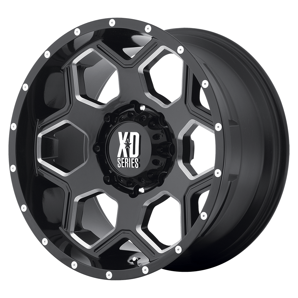 20x10 XD XD813 BATALLION Gloss Black Milled Wheel 5x5 (-24mm)