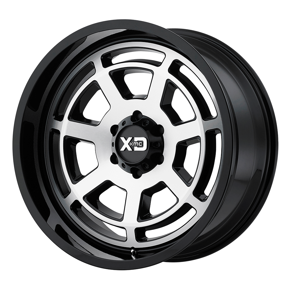 20x10 XD XD824 BONES Gloss Black Machined Face Wheel 5x5 (-24mm)