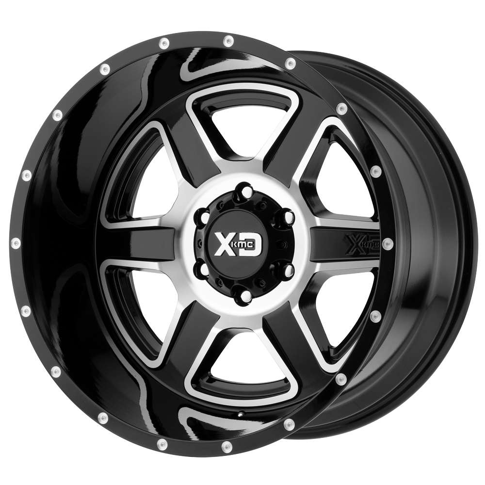 20x12 XD XD832 FUSION Gloss Black Machined Wheel 8x180 (-44mm)