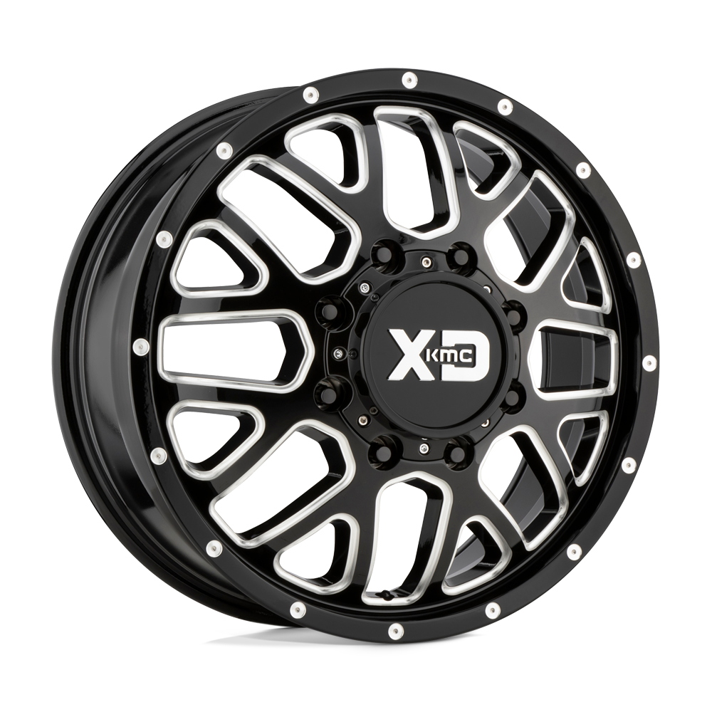 20x8.25 XD XD843 GRENADE DUALLY Gloss Black Milled - Front Wheel 8X6.5 (127mm)