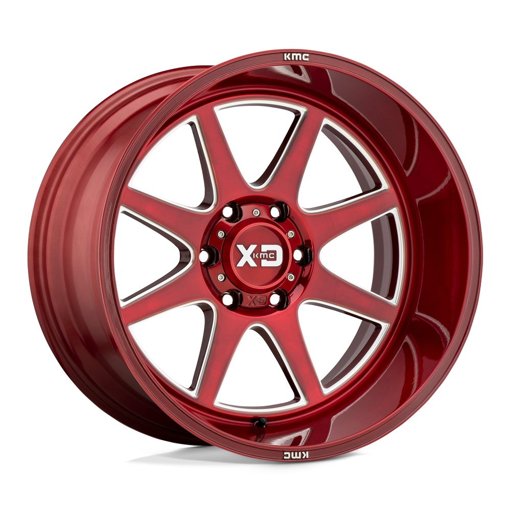 20x10 XD XD844 PIKE Brushed Red With Milled Accent Wheel 8X6.5 (-18mm)