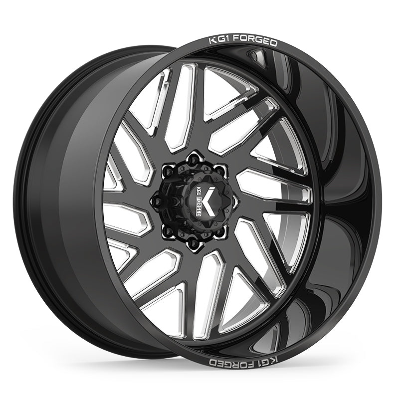 20x14 KG1 Forged KF009 Yaz Gloss Black Milled FORGED Wheel 8x6.5 (-76mm)