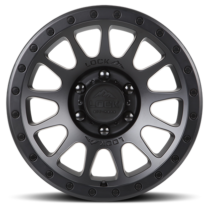 17x9 Lock Off-Road Yosemite Matte Black With Matte Black Ring Wheel 6x135 (0mm)