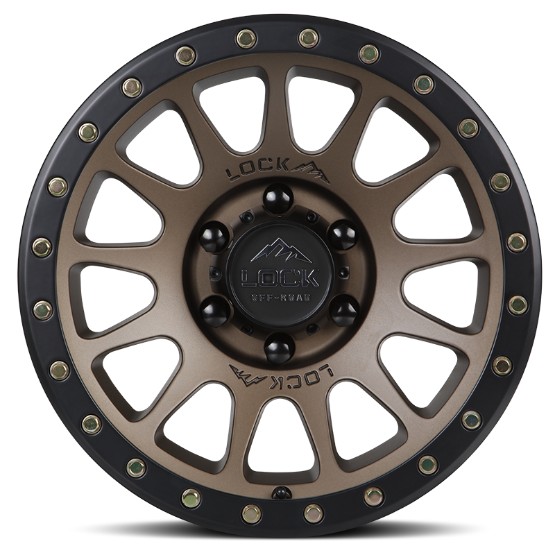20x9 Lock Yosemite Matte Desert Bronze W/ Matte Black Ring Wheel 6x135 (18mm)