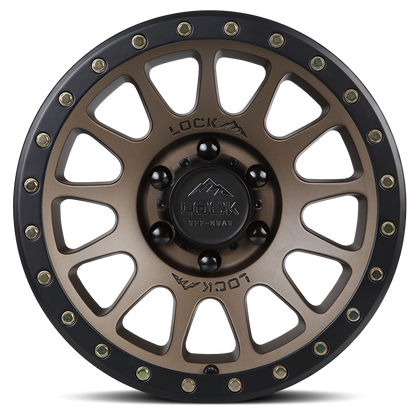 20x9 Lock Yosemite Matte Desert Bronze W/ Matte Black Ring Wheel 6x135 (18mm)