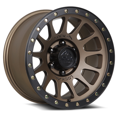 20x9 Lock Yosemite Matte Desert Bronze W/ Matte Black Ring Wheel 6x135 (18mm)