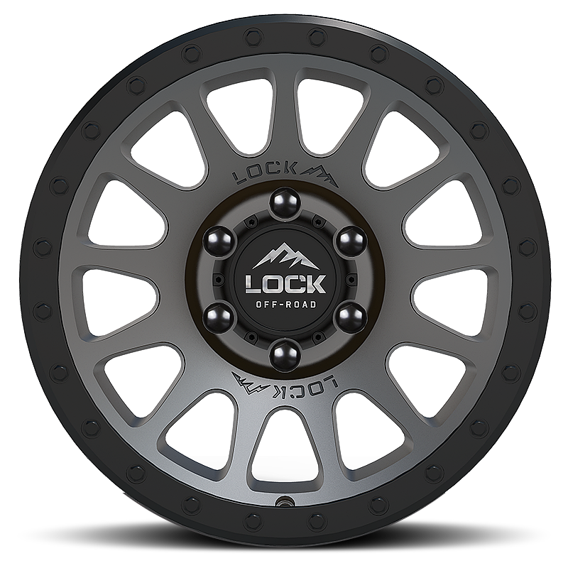 20x10 Lock Off-Road Yosemite Matte Grey W/ Matte Black Ring Wheel 6x135 (-18mm)