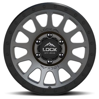 20x10 Lock Off-Road Yosemite Matte Grey W/ Matte Black Ring Wheel 6x135 (-18mm)
