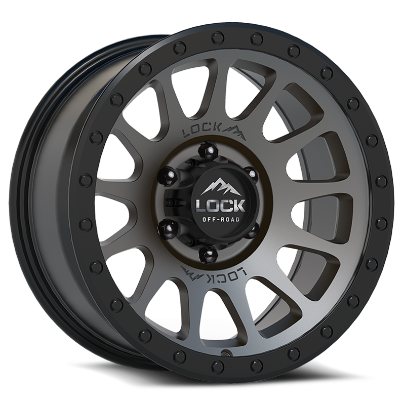 20x10 Lock Off-Road Yosemite Matte Grey W/ Matte Black Ring Wheel 6x5.5 (-18mm)