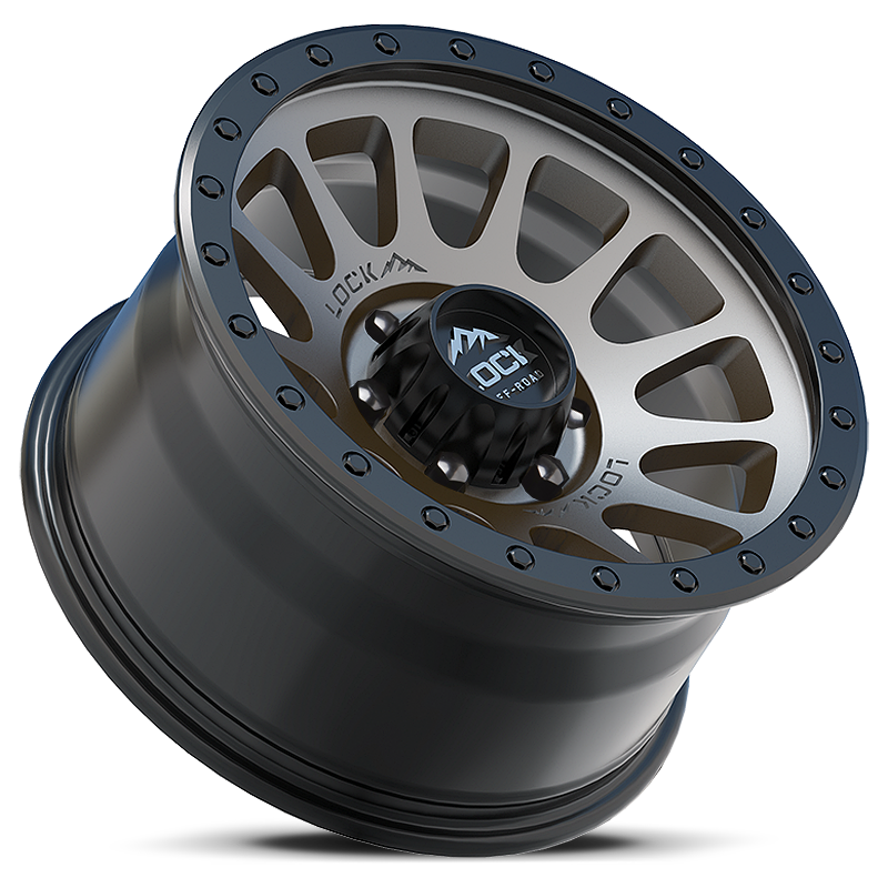20x10 Lock Off-Road Yosemite Matte Grey W/ Matte Black Ring Wheel 6x135 (-18mm)