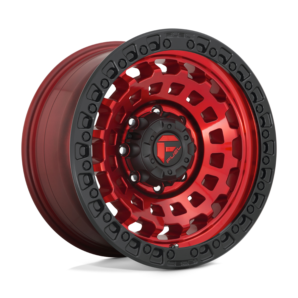 18x9 Fuel D632 ZEPHYR CANDY RED BLACK BEAD RING Wheel 5x5 (-12mm)