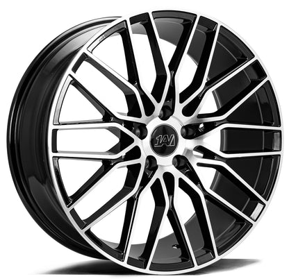 20x8.5 Axe ZX8 Black And Polished Face Wheels Blank (35mm) Set of 4