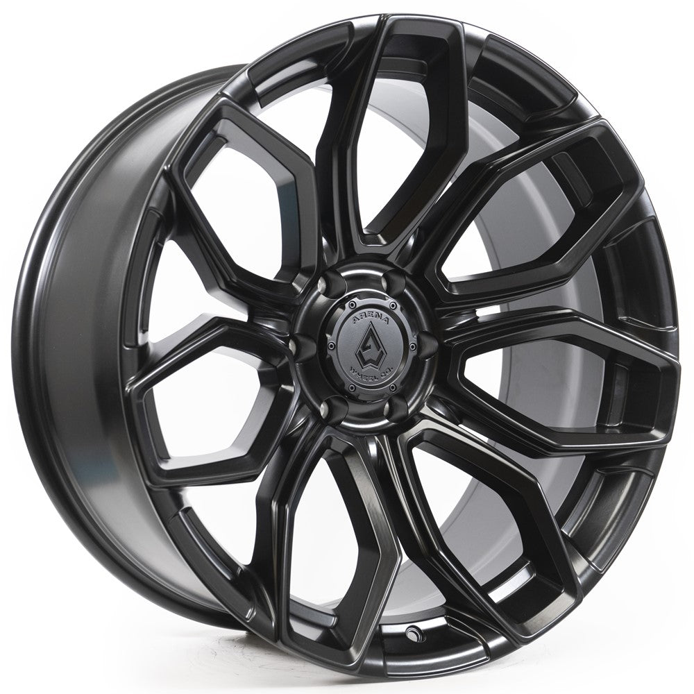 22x10 Arena A116 Cobra Satin Black Wheel 5x5 (-18mm)