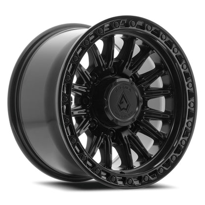 18x9 Arena A132 Blitz Satin Black Center Glossy Black Lip Wheel 8x6.5 (0mm)