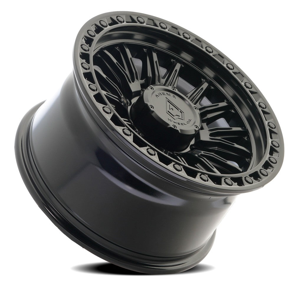 18x9 Arena A132 Blitz Satin Black Center Glossy Black Lip Wheel 8x180 (0mm)