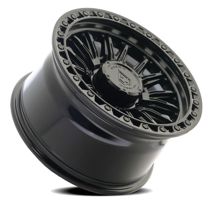 18x9 Arena A132 Blitz Satin Black Center Glossy Black Lip Wheel 8x180 (0mm)