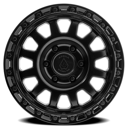 17x9 Arena Wheel Co. A143 Sting Satin Black Glossy Black Lip Wheel 6x5.5 (0mm)