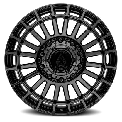 20x8.25 Arena Wheel Co. A151 Blaze Gloss Black DUALLY FRONT Wheel 10x225 (100mm)
