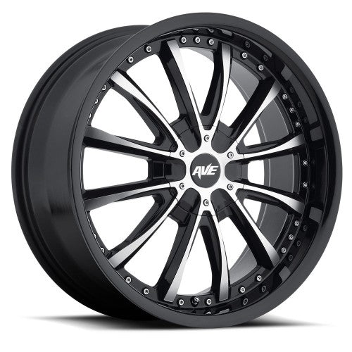 22x9.5 Avenue A611 Gloss Black Machined Wheel 5x5.5 (35mm)