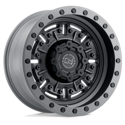 17x9.5 Black Rhino ABRAMS TEXTURED MATTE GUNMETAL Wheel 8X6.5 (-18mm)