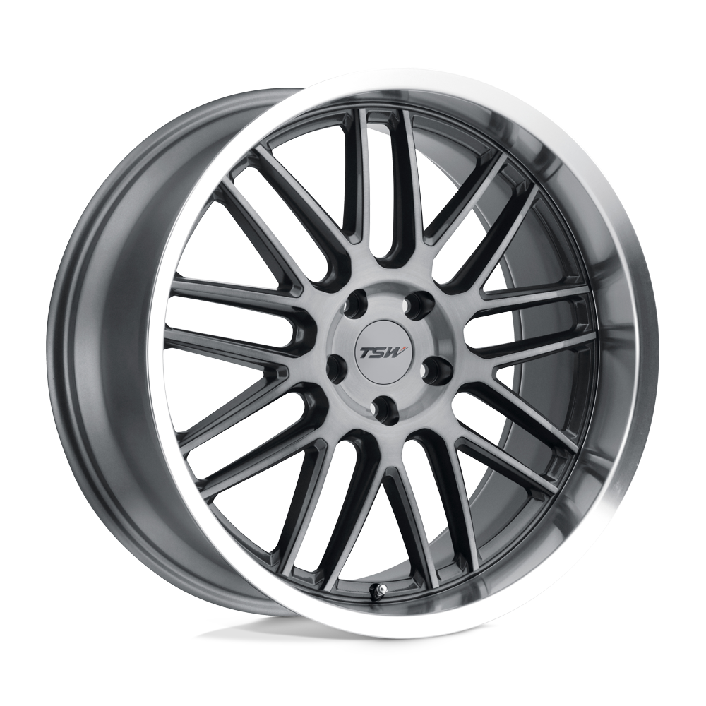 20x10 TSW AVALON GUN MTL W/ BRUSH GUN MTL FACE & MACH LIP Wheel 5x112 (35mm)