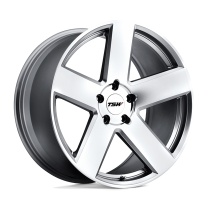 19x9.5 TSW BRISTOL SILVER W/ MIRROR-CUT FACE Wheel 5x120 (20mm)