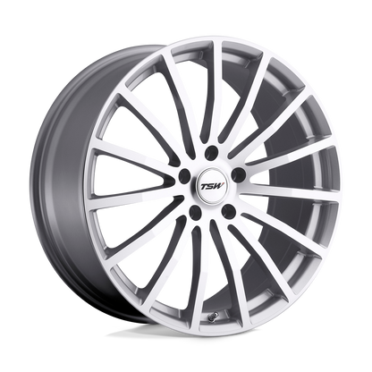 20x10 TSW MALLORY SILVER W/ MIRROR CUT FACE Wheel 5x4.5 (25mm)