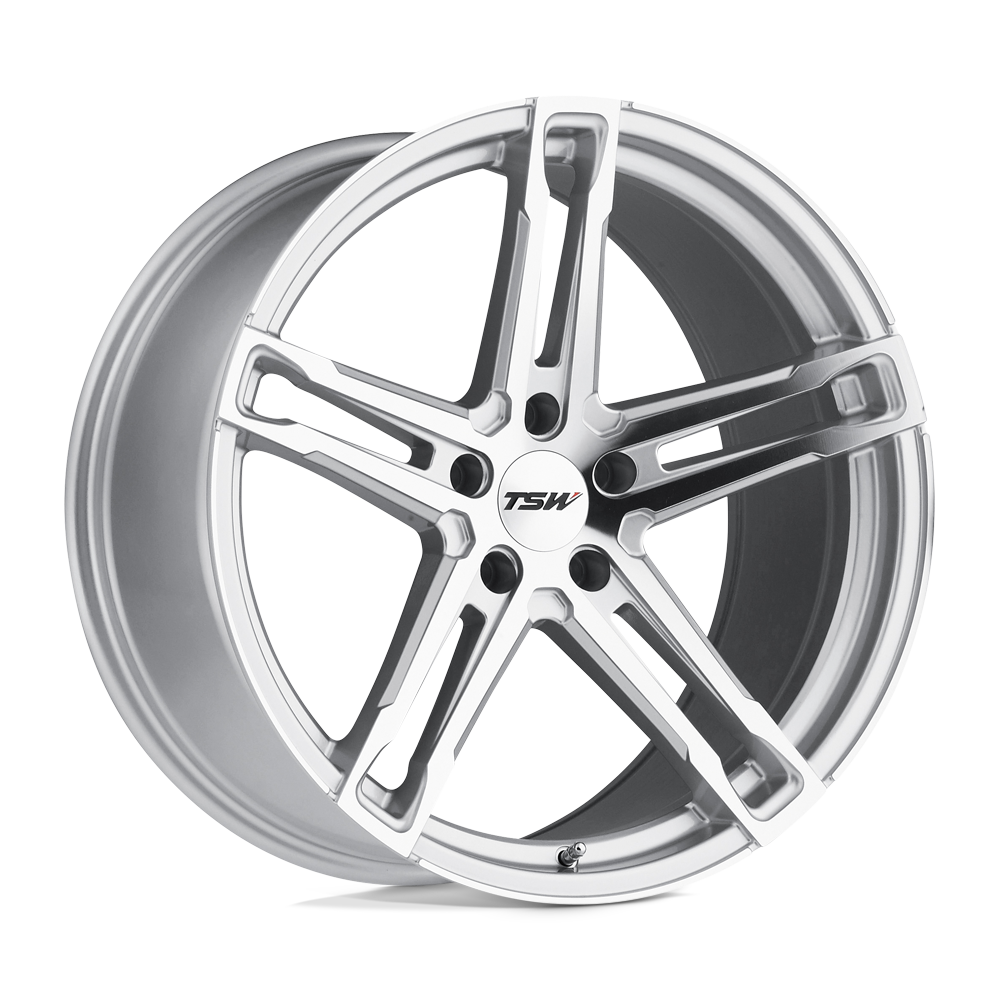 20x10 TSW MECHANICA SILVER W/ MIRROR CUT FACE Wheel 5x112 (40mm)