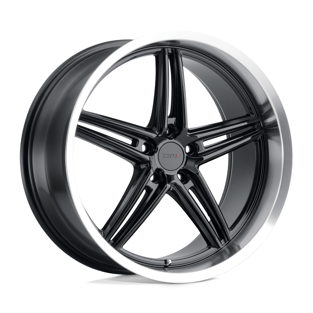18x9.5 TSW VARIANTE GLOSS BLACK W/ MACHINED LIP Wheel 5x120 (39mm)