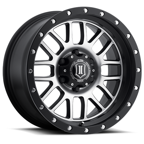 17x8.5 Icon Alloys Alpha Satin Black Machined Wheel 6x5.5 (0mm)