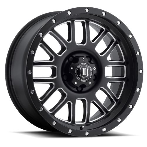 20x9 Icon Alloys Alpha Satin Black Milled Wheel 5x150 (16mm)