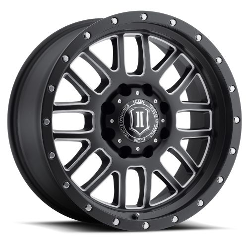 20x9 Icon Alloys Alpha Satin Black Milled Wheel 8x6.5 (19mm)