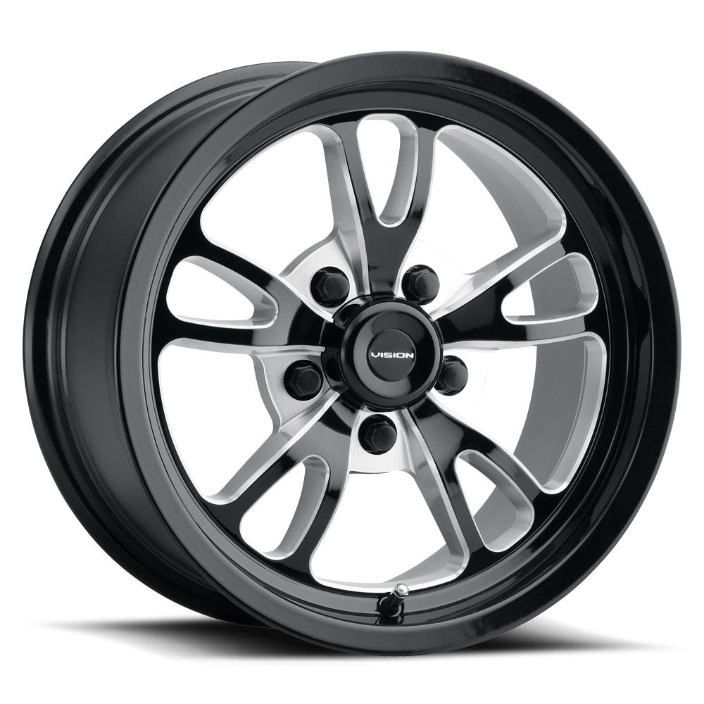 17x4.5 American Muscle 149 Patriot Gloss Black Milled Wheel 5x4.5 (-24mm)