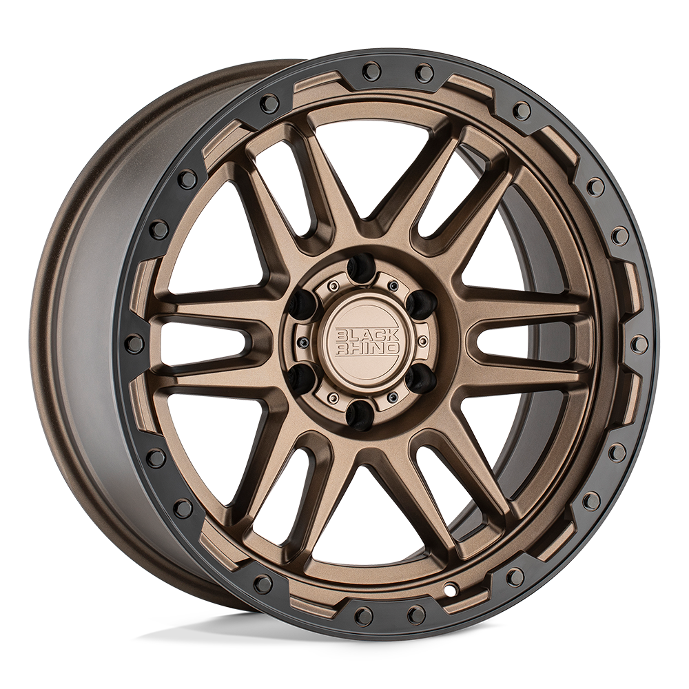 17x8.5 Black Rhino APACHE MATTE BRZ W/ BLK RING & BLK HW Wheel 6x5.5 (-18mm)