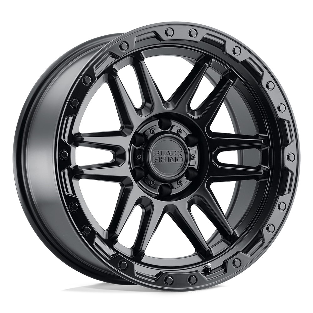 20x9 Black Rhino APACHE MATTE BLACK W/ BLACK BOLTS Wheel 5x5 (2mm)