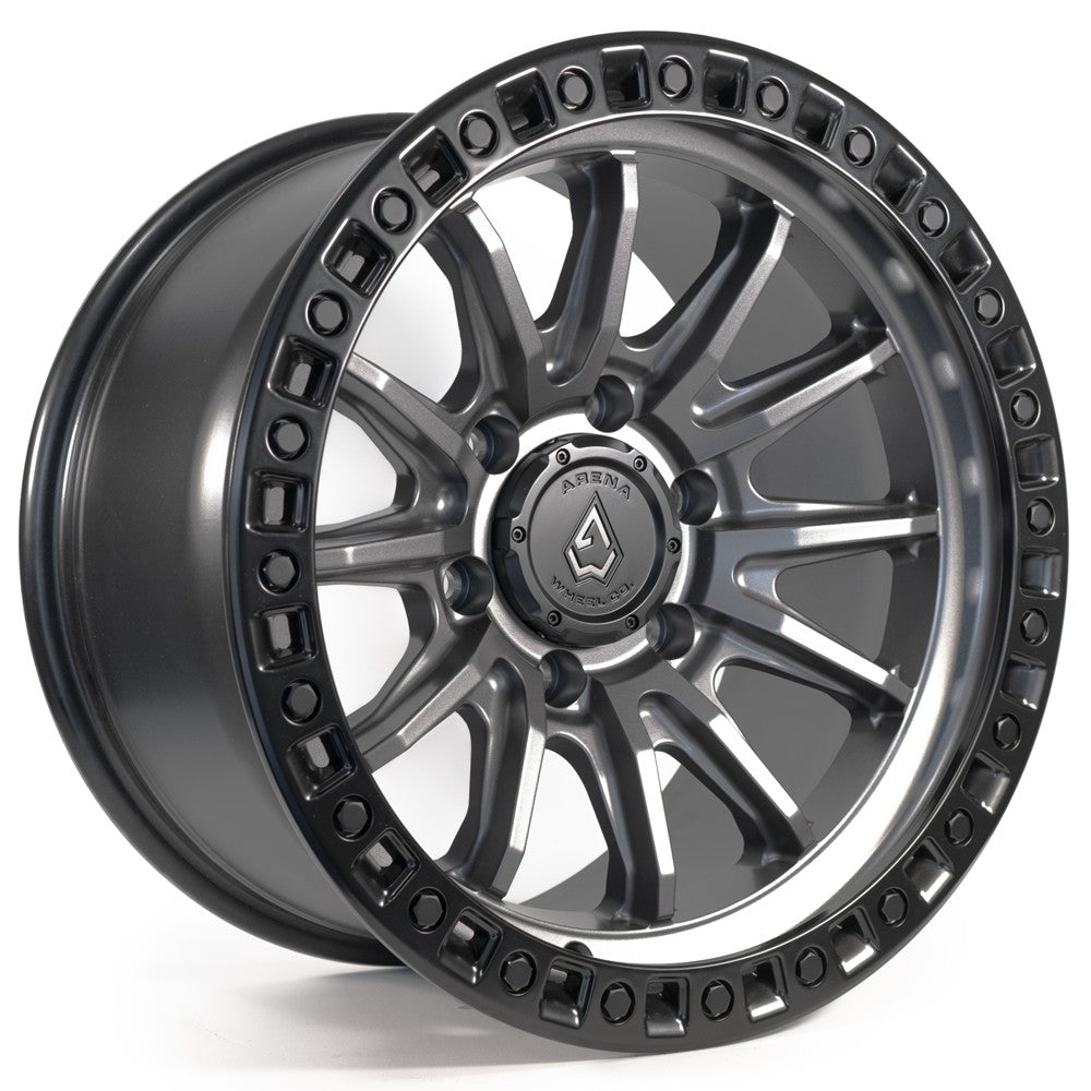 20x10 Arena A103 Mission Satin Gunmetal Center Satin Black Wheel 6x5.5 (-18mm)